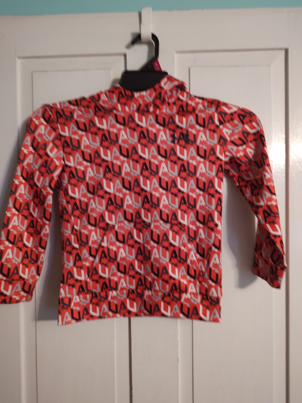 Under Armour Boys Hooded Pullover Hoodie Orange Logo Graphic Print Size 6
